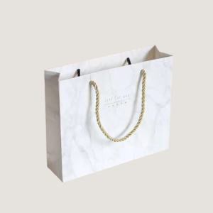 white cardboard gift bag