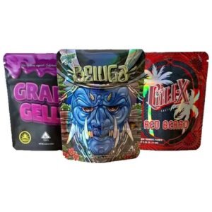 Cannabis product Flexible packaging bags with child resistant zippers