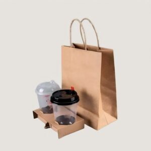 Coffee bag with corrugated cardboard insert for cup stability