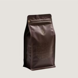 Quad seal coffee bean pouch with degassing valve