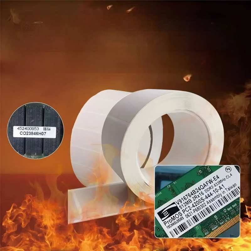 Durable high temperature labels made with heat-resistant materials